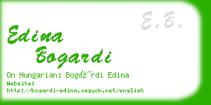 edina bogardi business card